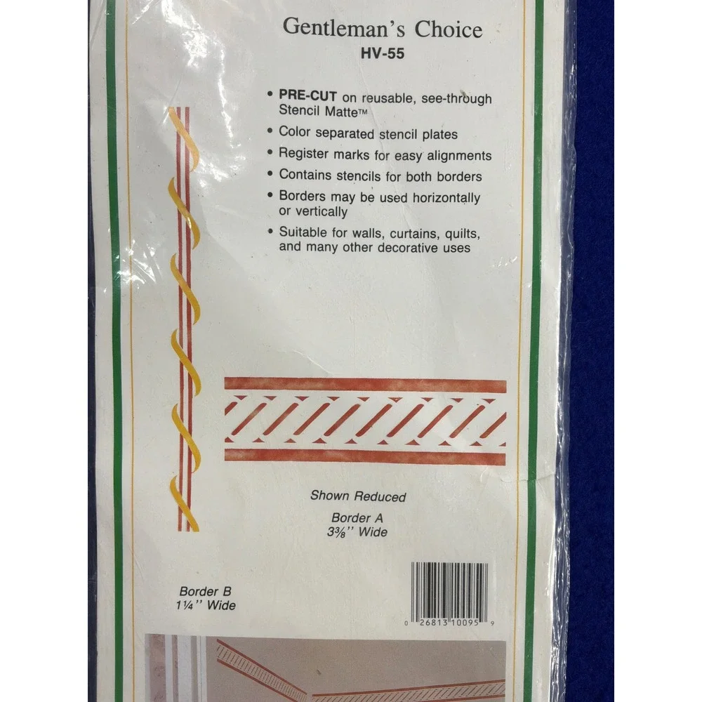 Traditional Unisex Stencil Ease Gentlemans Choice Stencil OS White HV-55